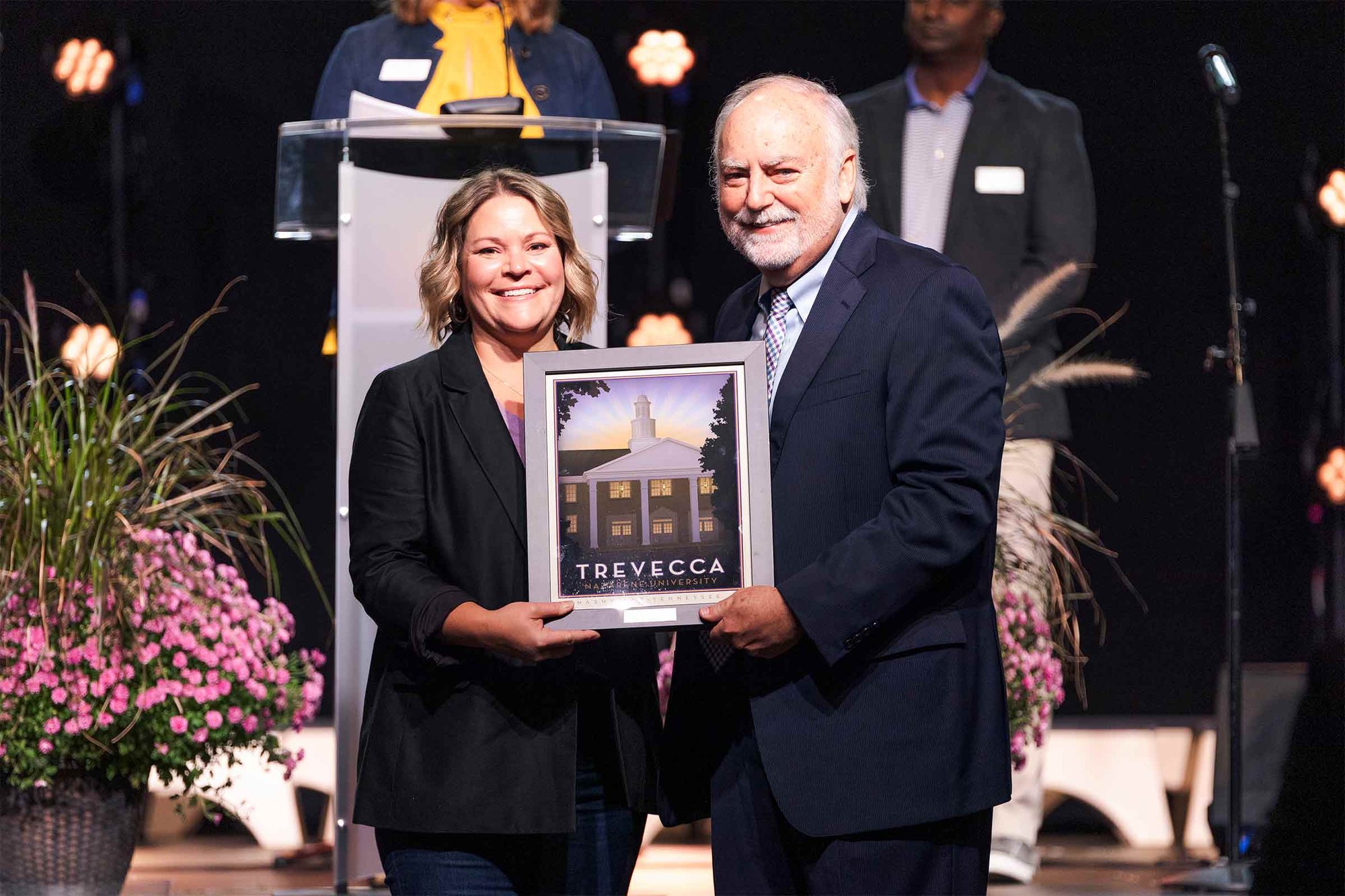 Awards are passed out to alumni by Trevecca's president Dan Boone.