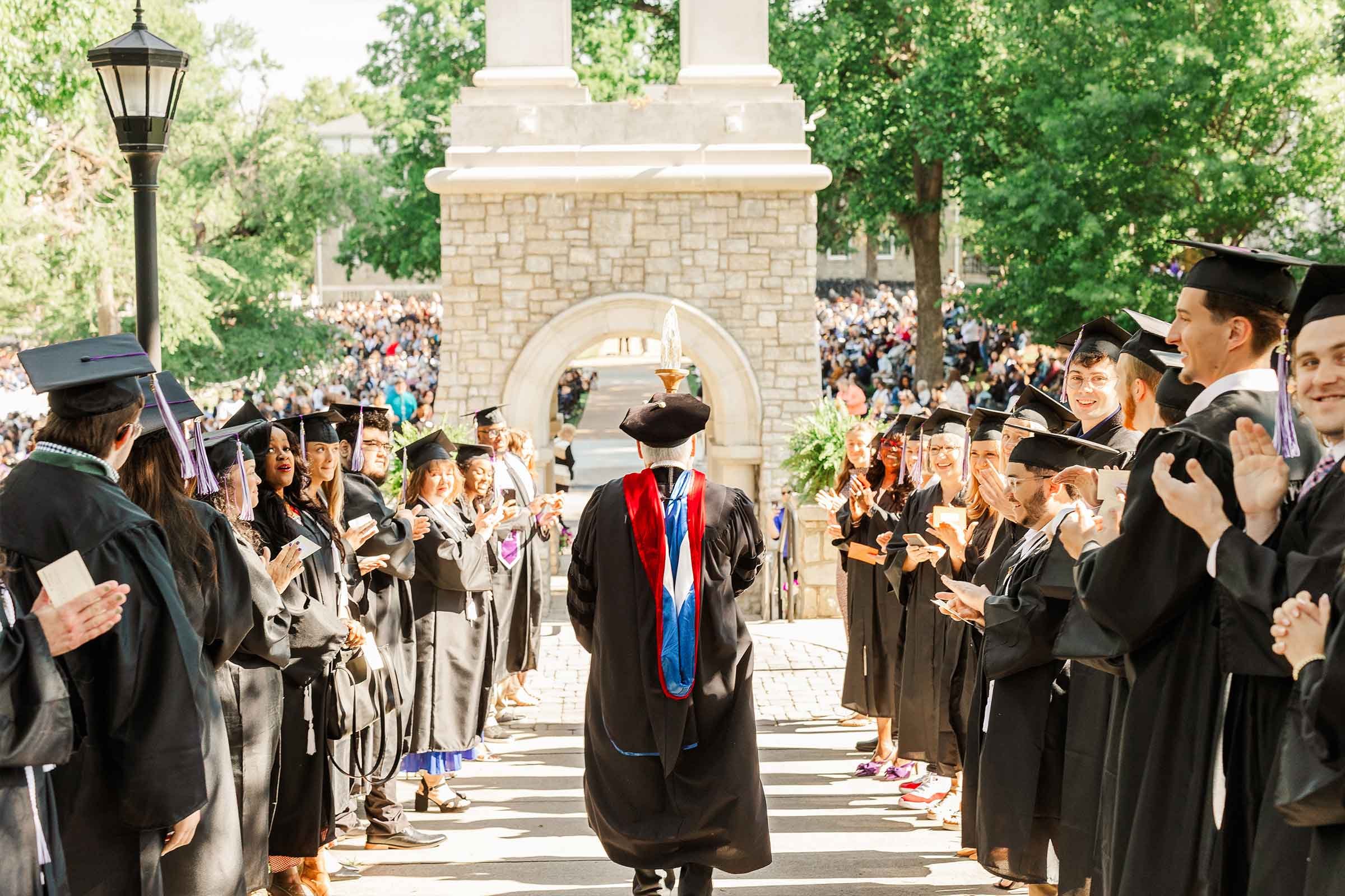 President Boone leads the procession at Commencement.